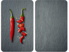 Wenko Sada 2ks univerzálních desek z tvrzeného skla Cayenne, 30x52 cm, odolné proti poškrábání a nárazu, šedé, značka WENKO