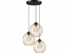 Závěsná lampa Lamkur Lamkur Zoya 45443 závěsná lampa kovová půdní klec 3x60W E27 černá/zlatá