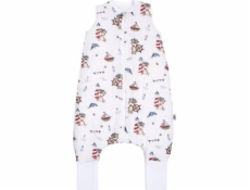 PULP BAMBOO Celoroční mušelínový spací pytel s nohami - 1,75 TOG - Sailor Bear - od 2l do 4l