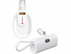 Powerbanka ForCell FORCELL F-ENERGY Power Plug F5K3 powerbanka 5 000mAh s vestavěným konektorem pro Lightning 8-PIN PD 20W bílá