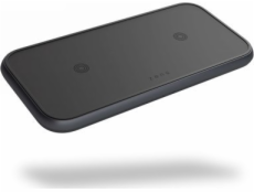 Zens ZENS Dual Aluminium Wireless Charger - bezdrátová nabíječka pro dvě zařízení (2x10W), s možností nabíjení třetího zařízení přes kabel (černý)