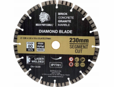 INDICKÝ PROFESIONÁLNÍ DIAMANTOVÁ ČEPEL 230mm TURBO ŘEZNÝ SEGMENT INDICKÝ PROFESIONÁL