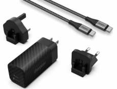 Nabíječka Energizer Energizer Ultimate – vícezásuvková nástěnná nabíječka pro EU / Spojené království / USA GaN USB-C a USB-A 65W PD + USB-C kabel (černý)
