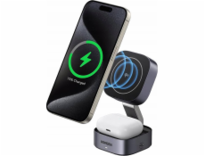 Ugreen Charger Qi 2v1 indukční nabíječka UGREEN W702 iPhone, AirPods, 15W šedá