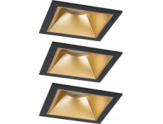 Paulmann Vestavné svítidlo EBL COLE SET 3-STEP DIM set 3x6W 3x470lm 2700K IP44 230V matná černá / zlatá / hliník