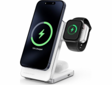 Nabíječka Mobile Origin Qi2 CompactStand 3v1 indukční 3,3 A (CMSTQ2-31-WHT)