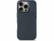 Decoded Decoded Leather Backcover – ochranné kožené pouzdro kompatibilní s MagSafe pro iPhone 16 Pro (navy)