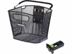 Basil Košík na držák řídítek BASIL BOLD FRONT KF + ADAPTÉR KLICKFIX + DRŽÁK NA ŘÍDÍTKA (průměr 22,4-28,6 mm) odnímatelný ocelový černý (NOVINKA 2024)