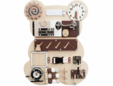 LeanToys Senzorická manipulační deska Medvídek dřevěná 14 El