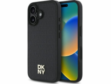 DKNY DKNY DKHMP16SPSHRPSK Pevné pouzdro na iPhone 16 6.1 černo/černé Opakující se vzor Stack Logo MagSafe