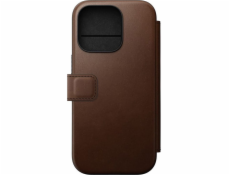 Nomad moderní kožené pouzdro na iPhone 16 Pro hnědé
