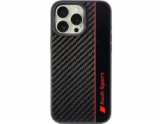 Audi Audi Carbon Fiber Stripe iPhone 16 Pro Max 6.9 černo/černý pevný obal AUS-TPUPCIP16PM-R8/D1-BK