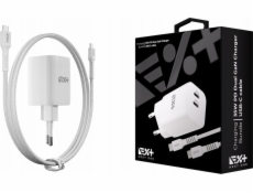 NEXT ONE Nabíječka NEXT ONE Rychlá 35W GaN 2xUSB-C nástěnná nabíječka s USB-C kabelem Bílá