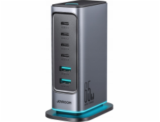 Nabíječka Joyroom Nabíječka Joyroom JR-TCM02 Multiport GaN 65W EU 4x USB-C 2x USB-A - tmavě šedá