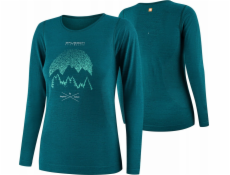 Brubeck LS1415W Dámské tričko s dlouhým rukávem OUTDOOR WOOL PRO zelené M - MOUNTAINS 13
