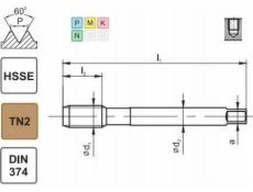 Fanar TAPPING DIE M16x1 DIN-374C R40 (6H) HSSE TIN 800X