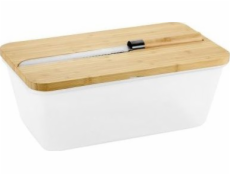Kesper Bread Box Chlebník s bambusovým víkem a nožem na chléb, 35 x 20 cm