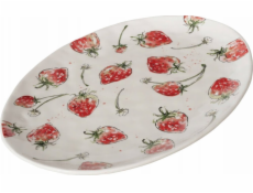 Boltze keramický talíř JAHODA, jahodový vzor, 39 x 31 cm