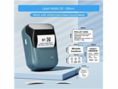 BAZAR - Niimbot Tiskárna štítků B1 Smart, lake blue + role štítků 210ks - Poškozený obal (Komplet)