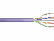 Kábel teleinformatyczny inštalacyjny kat.6, U/UTP, Dca, drut, AWG 23/1, LSOH, 50m, fioletowy