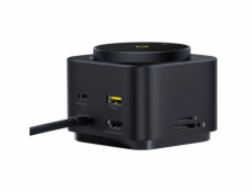Dokovací stanice 7v1 Baseus MagPro 100W/15W Qi2, 2xUSB-C, 2xUSB, 1xHDMI, SD/microSD slot černá