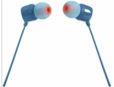 JBL Tune 110 - blue (Pure Bass, plochý kabel, mikrofon)