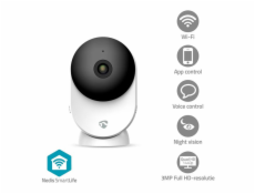 Nedis WIFICI12CWT SmartLife Vnitřní Kamera | Wi-Fi | 3MP Full HD 1296p| Se snímačem pohybu | Noční vidění | Bílá