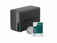Synology DiskStation DS224+, 2-bay NAS, včetně 2ks HDD 8TB  (HAT3310-8T), CPU J4125, RAM 2GB, 2x GLAN