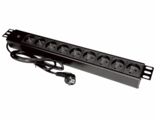 19&quot; predlžovací kábel 9xCEE 7/5, zástrčka CEE 7/7
