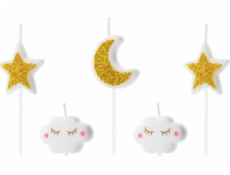Party Deco svíčky sběrač Little Star - 5 ks univerzální