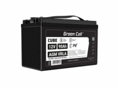 Green Cell CUBE AGM IP54 12V 90Ah VRLA Battery Gel deep cycle scooter mower boat barge mower tractor fishing boat