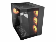 COUGAR PC skříň FV150 RGB Black Mid tower Dual-Chamber ATX glass, 4x 120mm ARGB fans
