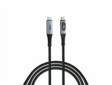 Verbatim kabel Sync &amp; Charge s displejem USB-C to USB-C 100W 120 cm černý