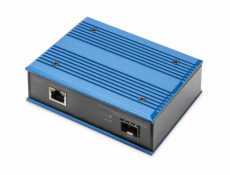 DIGITUS Průmyslový gigabitový ethernetový mediální konvertor, SFP SFP otevřený slot, bez SFP modulu
