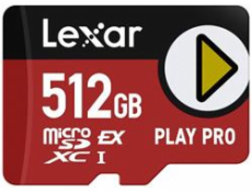 Lexar paměťová karta 512GB PLAY PRO microSDXC™ Express 7, čtení/zápis 900/600 MB/s