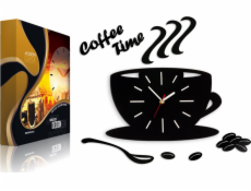 ModernClock Nástěnné kuchyňské hodiny - SATÉNOVÝ HRNEK BÍLÝ