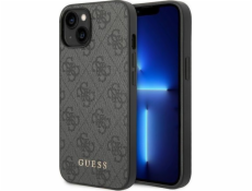 Guess Kryt Guess 4G Metal Gold Logo - iPhone 14 (šedý)