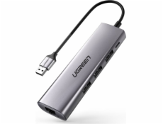 Ugreen USB HUB CM266 1x RJ-45 + 3x USB-A 3.0 (UGR443)