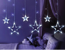 NoName Světelná clona PR 138 LED, hvězdy, studené bílé světlo