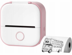 Phomemo T02 tiskárna štítků Bluetooth termální tiskárna pro fotografie, samolepky, poznámky, štítky / bílá - růžová