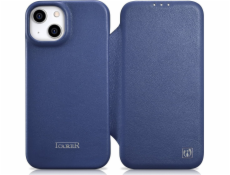 iCarer iCarer CE Premium Leather Folio Case pro iPhone 14 Plus, kožené pouzdro s magnetickým flipem MagSafe, modré (WMI14220715-BU)