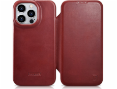 iCarer iCarer CE Oil Wax Premium Leather Folio Case iPhone 14 Pro Kožené pouzdro s magnetickým flipem MagSafe červené (AKI14220706-RD)