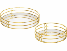 H&S Decoration Sada kovových podnosů se zrcadlem Feel