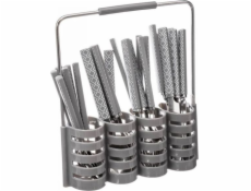 Dekoracja domu Bytová dekorace Sada 24 příborů se stojánkem šedá