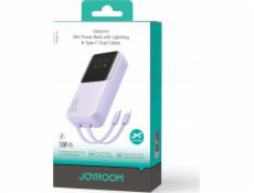 Joyroom Powerbanka Joyroom JR-PBC06 s vestavěnými kabely USB-C / Lightning 30W 10000mAh - fialová