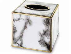 Art-Pol Krabička na kapesníky mramorová skleněná kostka, 13,5 cm