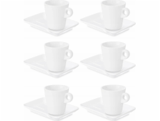 Vessia Porcelánový šálek na kávu s obdélníkovým podšálkem, bílý, 180 ml