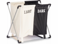 Kipit Skládací koš na prádlo: dvě přihrádky: černá, bílá, 56 x 60 x 34 cm