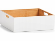 Zeller Úložný box bambus, bílý 30x27x10,5