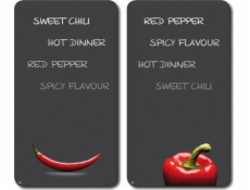 Kesper Multi-Glass krájecí prkénko, 2dílné, motiv: Chilli, 52 x 30 x 0,9 cm